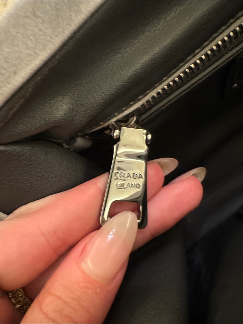 Prada Metallic Silver Patent Clasp Wristlet Clutch - Picture 6 of 11